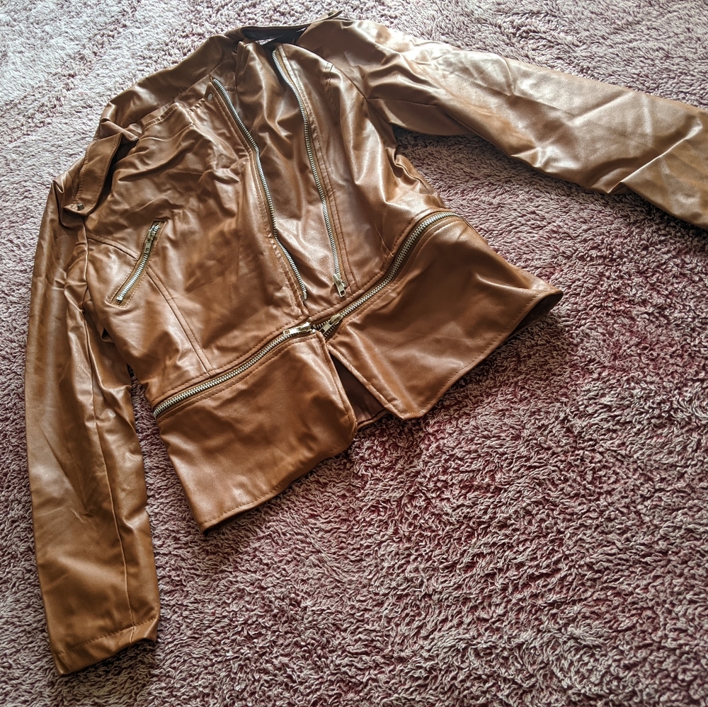 Faux Leather Boutique Coat - Picture 2 of 5